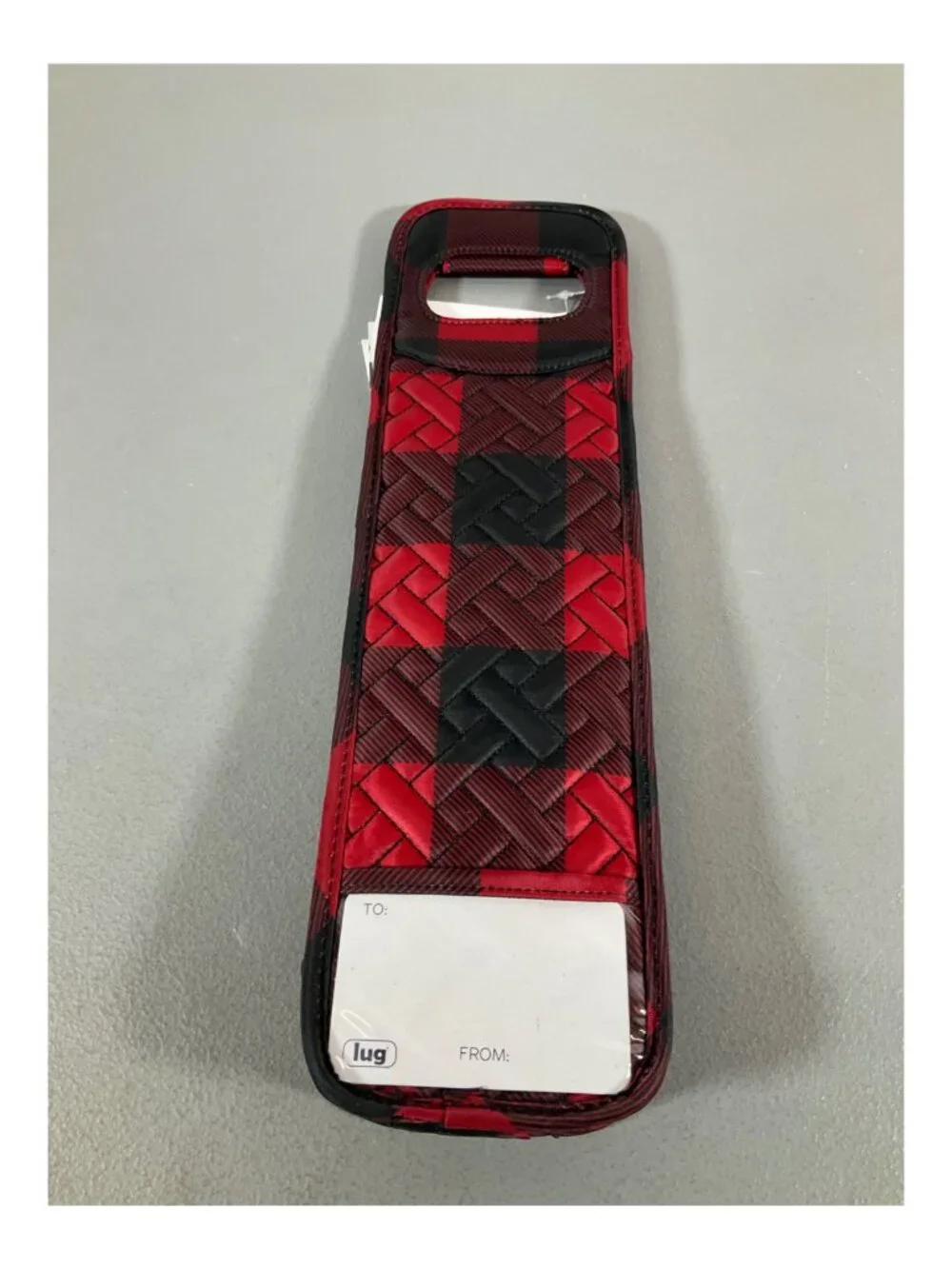 Lug Buffalo Check Red Insulated Wine Tote Duo with Carrying Handles - Stylish & - Picture 3 of 8